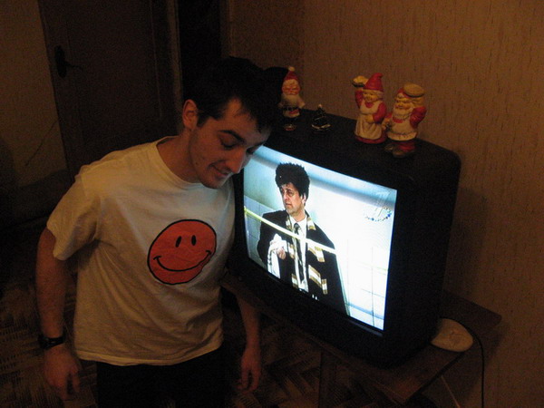 Женечка и телевизор на Новый Год.